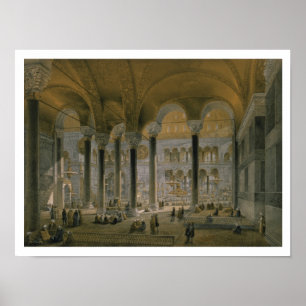 Haghia Sophia, Platte 6: der Nordnave, graviertes Poster