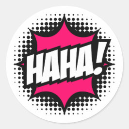 HAHA! Comic Book Style Runder Aufkleber