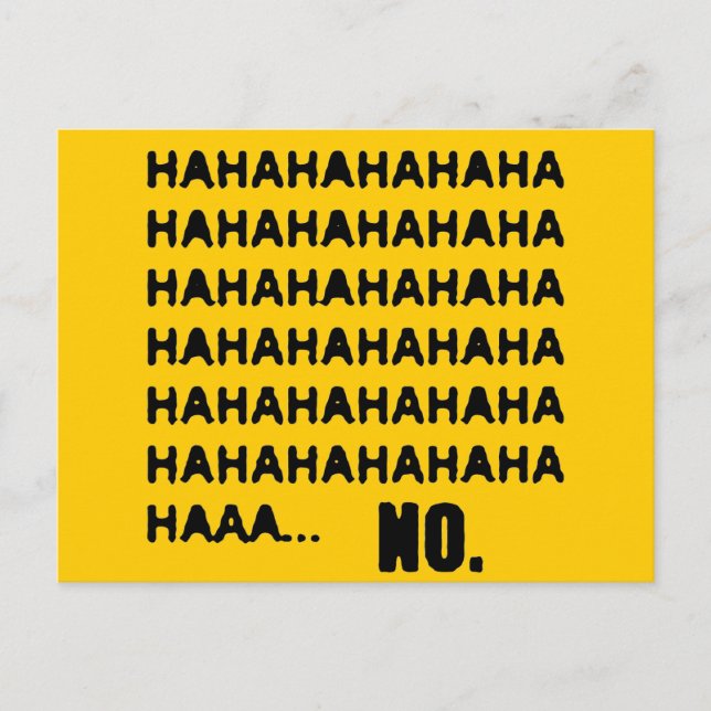 HAHA... NEIN POSTKARTE (Vorderseite)