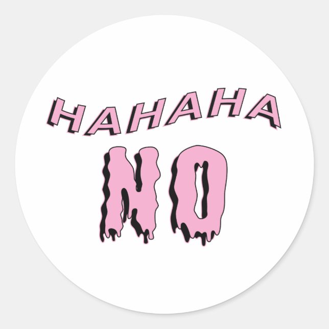 "hahaha NO" Pastel Goth Round Aufkleber (Vorderseite)