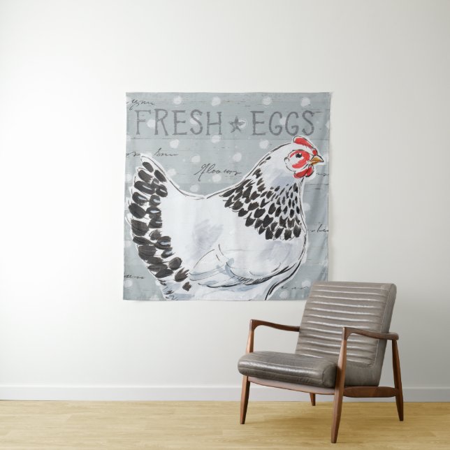 Hahn-Anruf II Wandteppich (Beispiel (Horizontal))