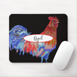 Hahn-Aquarellmalerei Whimsical Mousepad