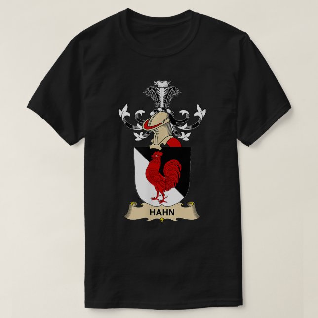 Hahn Coat of Arms Familienwappen T-Shirt (Design vorne)