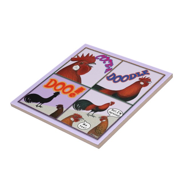 Hahn-EIN-Gekritzel-Doo! Fliese (Seite)