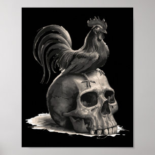 Hahn Halloween Henne Bauern Männer Frauen Gruselig Poster