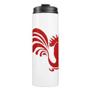 Hahn Henne Bauernhof Tier Silhouette Vintage Thermosbecher