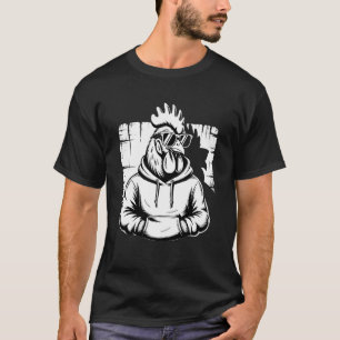 Hahn Huhn mit Sonnenbrille Motiv Cooles Huhn T-Shirt