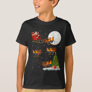 Hahn Hühner Weihnachtsmann Schlitten Fliegend Lust T-Shirt