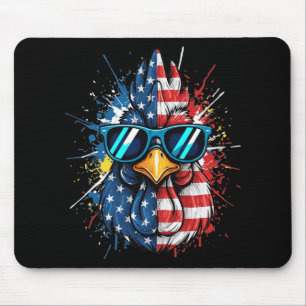 Hahn, ich bin der patriotische Hahn in kühlen Scha Mousepad