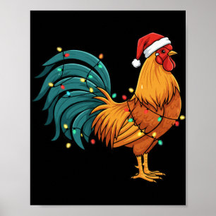 Hahn Ich rocke einen festlichen Hahn in einem Weih Poster