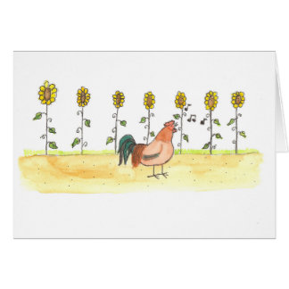 Hahn in den Sonnenblumen