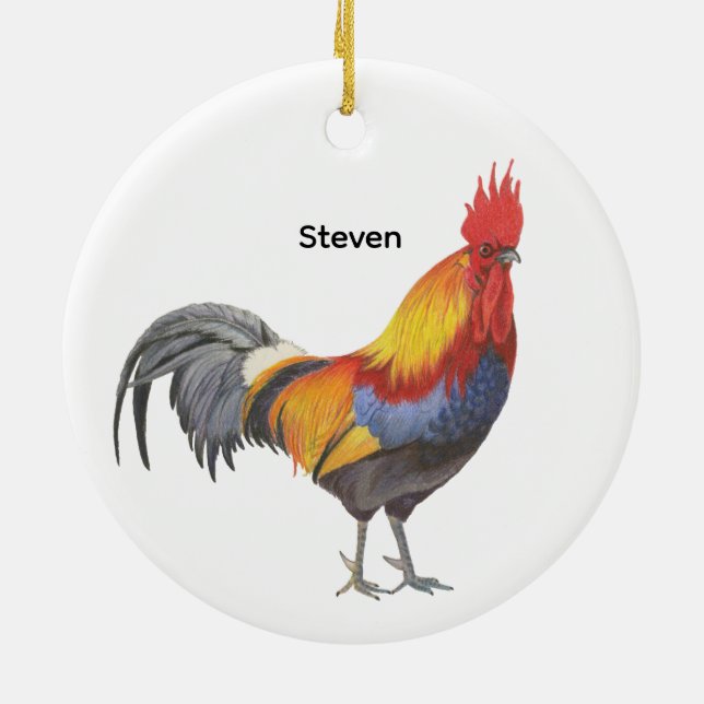 Hahn Keramik Ornament (Hinten)