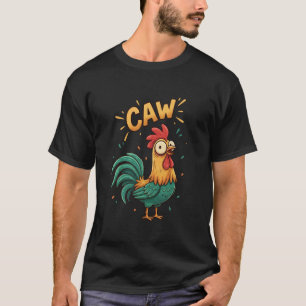 Hahn kräht lustiger Hühnerliebhaber Cartoon-Farm-T T-Shirt