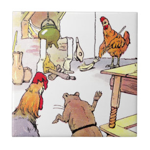 Hahn, Maus & Henne in der Küche Fliese