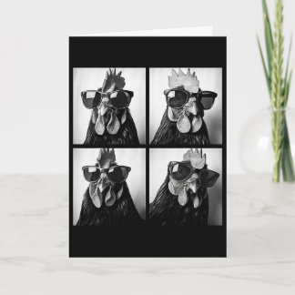 Hahn mit Sonnenbrille Photobooth Selfie Bauernhof Karte