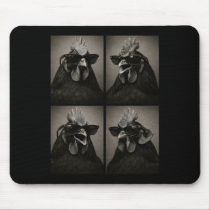 Hahn mit Sonnenbrille Photobooth Selfie Bauernhof Mousepad