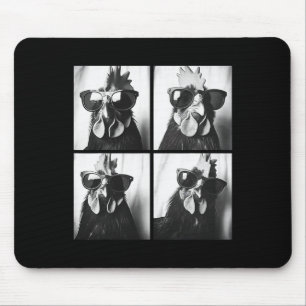 Hahn mit Sonnenbrille Photobooth Selfie Bauernhof Mousepad