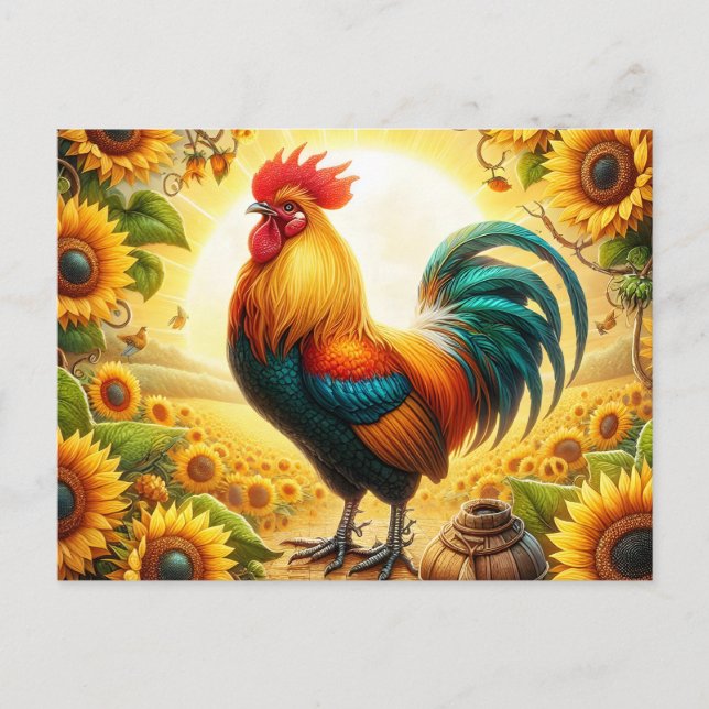 Hahn Postkarte (Vorderseite)