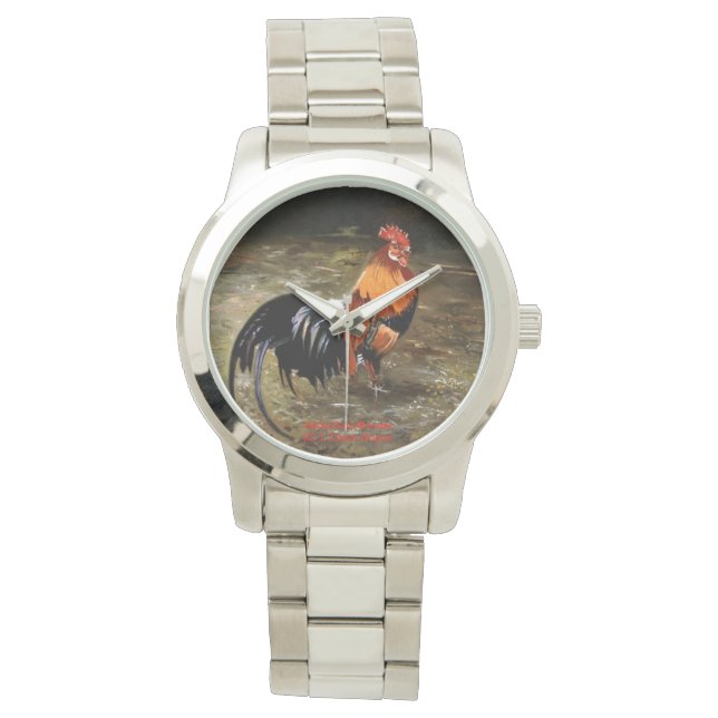 Hahn/Rooster/Gallisch Armbanduhr (Vorderseite)