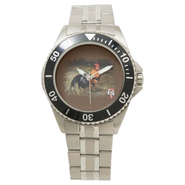 Hahn/Rooster/Gallisch Armbanduhr (Vorderseite)