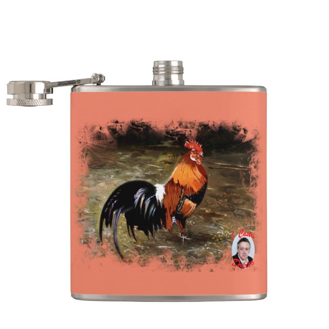 Hahn/Rooster/Gallisch Flachmann (Geöffnet)