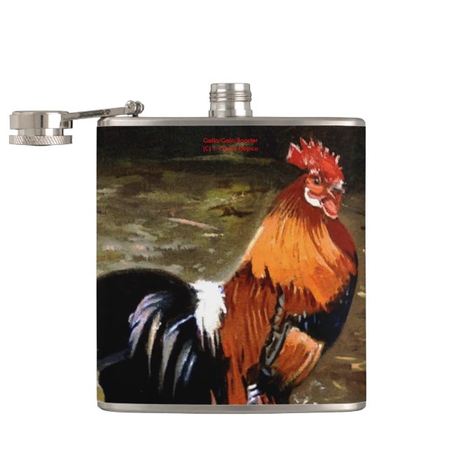 Hahn/Rooster/Gallisch Flachmann (Geöffnet)