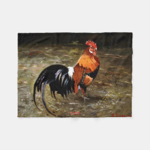 Hahn/Rooster/Gallisch Fleecedecke