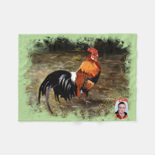 Hahn/Rooster/Gallisch Fleecedecke