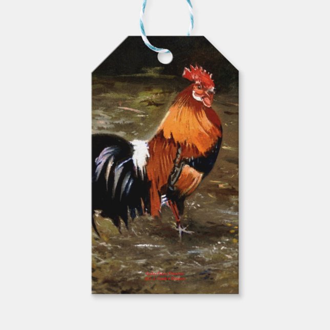 Hahn/Rooster/Gallisch Geschenkanhänger (Vorderseite)