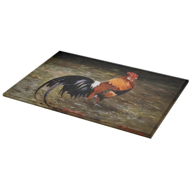 Hahn/Rooster/Gallisch Schneidebrett (Ecke)