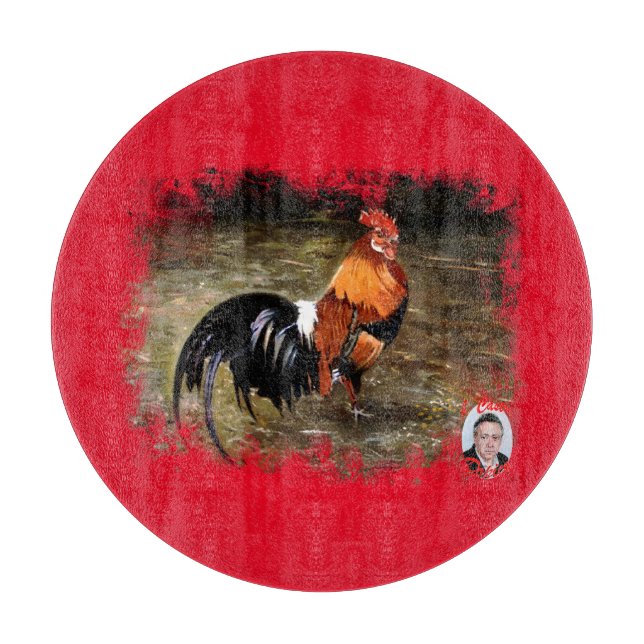 Hahn/Rooster/Gallisch Schneidebrett (Vorderseite)