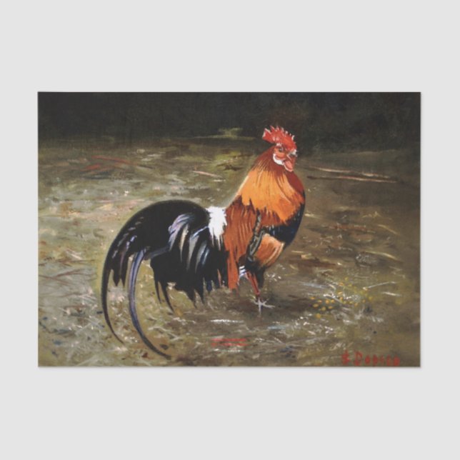 Hahn/Rooster/Gallisch Seidenpapier (Vorderseite)