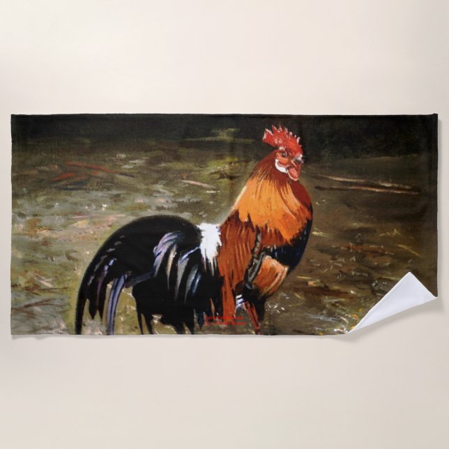 Hahn/Rooster/Gallisch Strandtuch (Vorderseite)