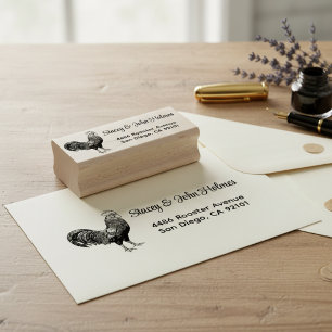 Hahn-Rücksende-Adresse-Stempel Gummistempel