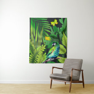 Hahn´s Macaw im Dschungel Wandteppich