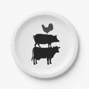 Hahn Schwein Kuh Bauernhof Party Farm Pappteller