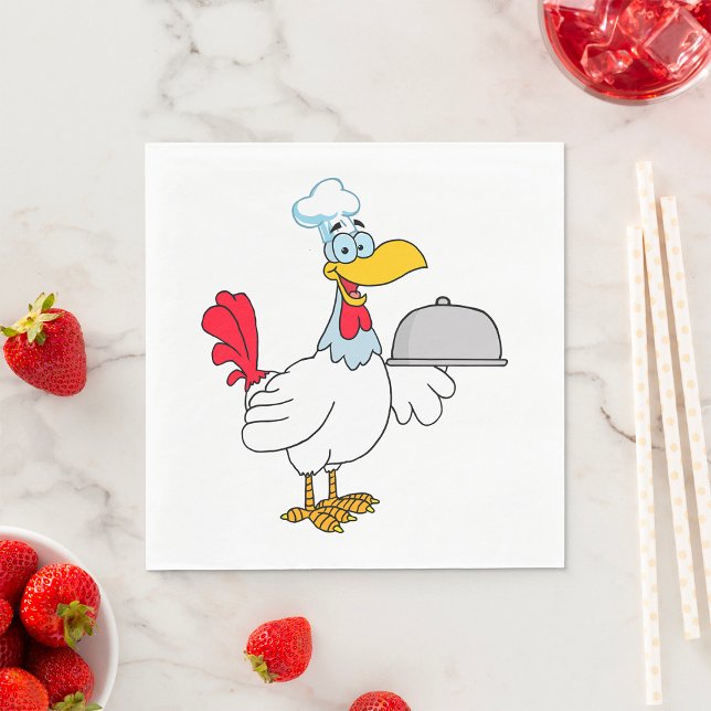 Hahn serviert Essen Serviette (Von Creator hochgeladen)