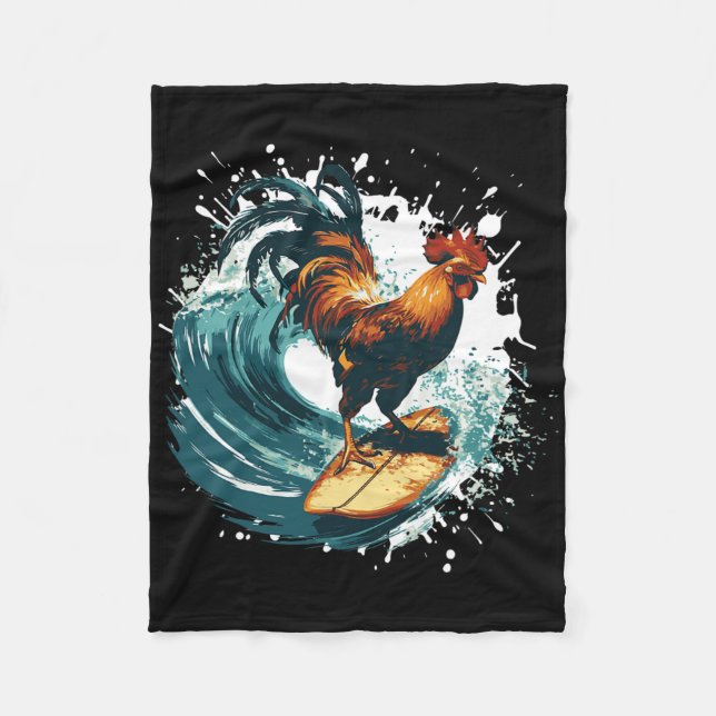 Hahn Surft Tier Sport Surfer  Fleecedecke (Vorderseite)