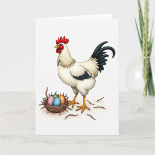 Hahn und Eier Kunstkarte Karte