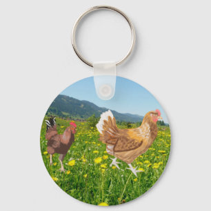 Hahn und Huhn 2 Schlüsselanhänger