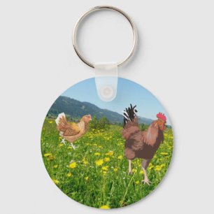 Hahn und Huhn 3 Schlüsselanhänger