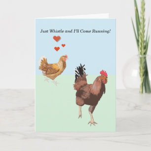 Hahn und Huhn Valentinstag Feiertagskarte