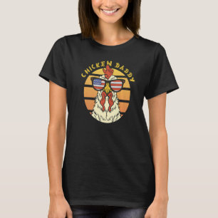 Hahn US Sonnenbrille Chicken Daddy Retro USA Flagg T-Shirt