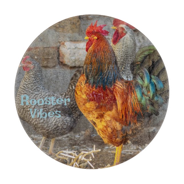 Hahn-Vibes Farm Leben Schneidebrett (Vorderseite)