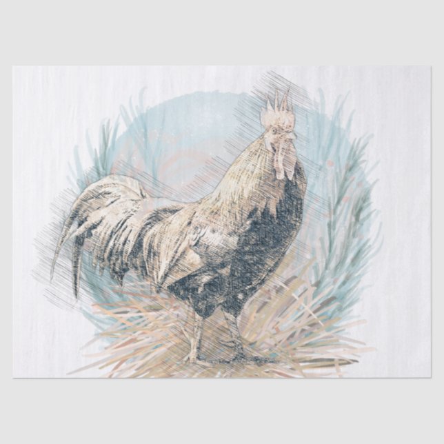 Hahn Vogel Seidenpapier (Vorderseite)