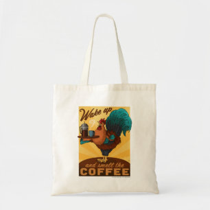 Hahn - Wach auf und riech den Kaffee Tragetasche