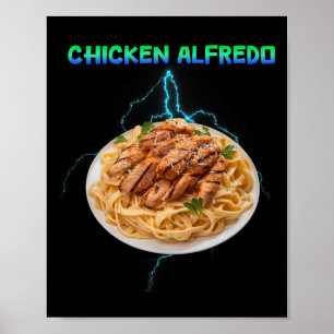 Hähnchen Alfredo Meme Bootleg Rap Stil 90er Vintag Poster