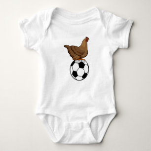 Hähnchen beim Fußball-Sport Baby Strampler