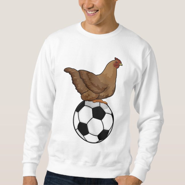 Hähnchen beim Fußball-Sport Sweatshirt (Vorderseite)
