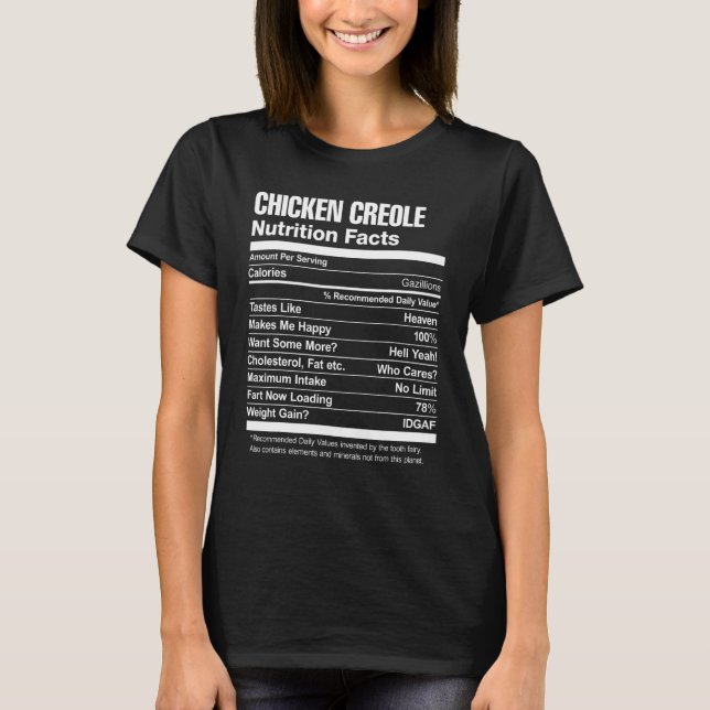 Hähnchen Creole Nährwertinformationen T-Shirt (Vorderseite)